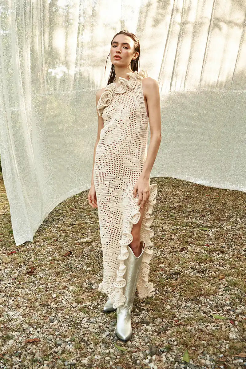 La Reina del Sol Dress In Wild Ivory Itana