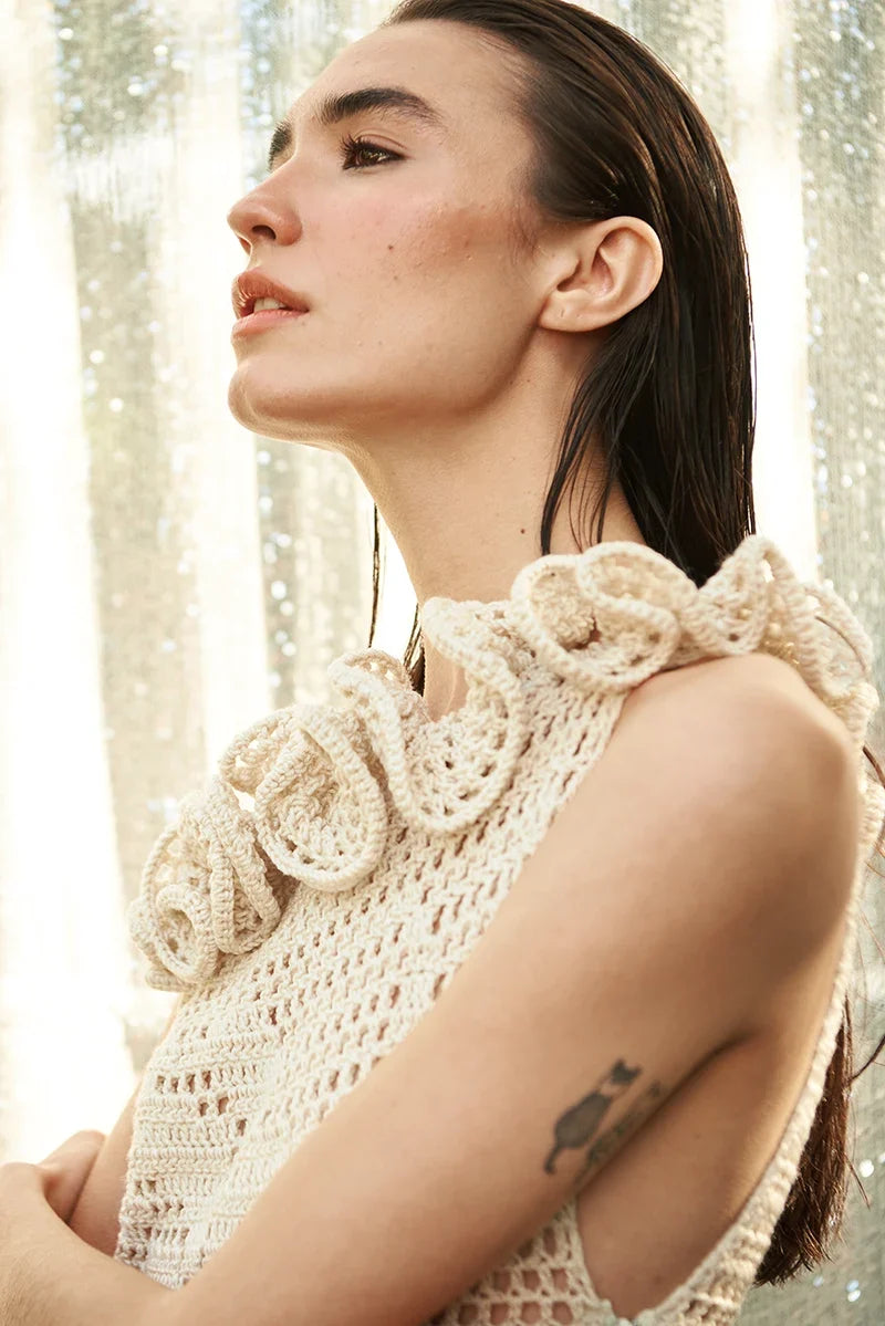 La Reina del Sol Dress In Wild Ivory Itana