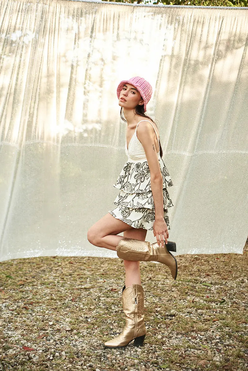 Le Soleil Mini Dress in Wild Ivory Itana