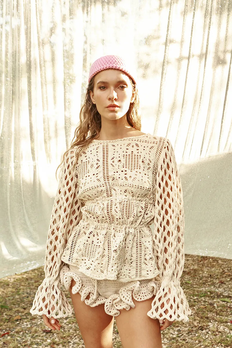 Le Soleil Punch Hat In Rose Itana