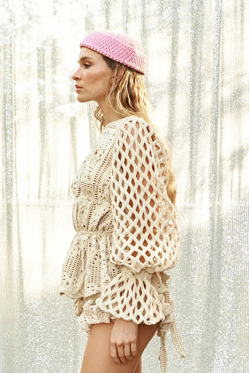 Le Soleil Punch Hat In Rose Itana