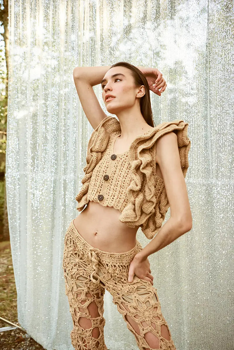 Wild Sun Vest In Khaki Itana