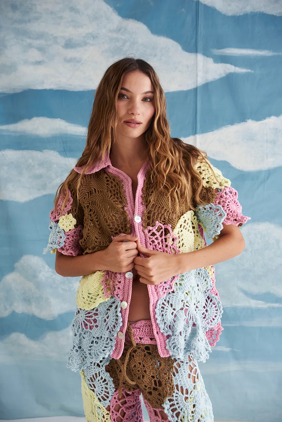 Dance & Bloom Tee In Light Pastels front view