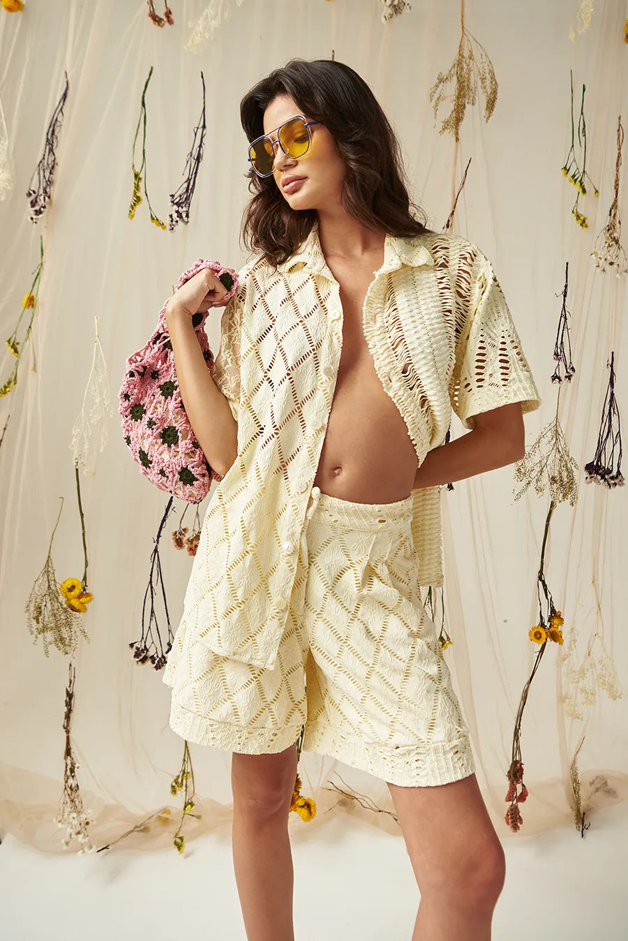 Love Affair Shorts In Butter front view